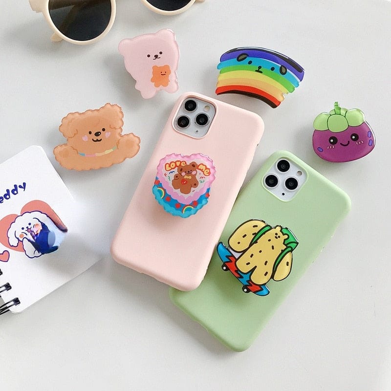 Hot Sale New Funny Cartoon Cute Foldable Mobile Phone Bracket Finger Ring Bracket Handle Grip tok Bracket Accessories For iPhone