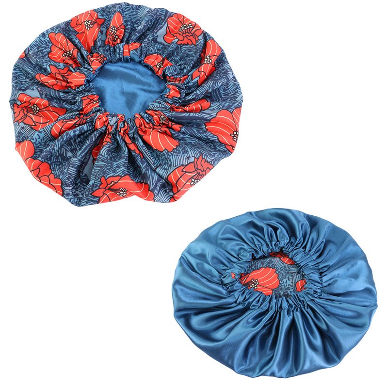 New Extra large Satin Lined Bonnets women African pattern print fabric Ankara bonnets Night Sleep Hat Ladies Turban