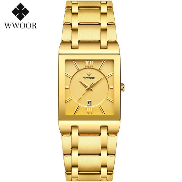 Simple Women Watches Fashion Square Quartz Watch Womens WWOOR Top Brand Luxury Gold Ladies Dress Business Waterproof Wrist Watch