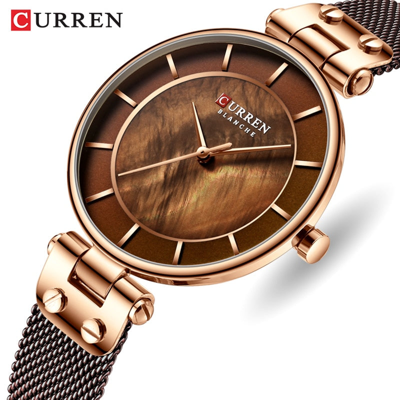 CURREN Fashion Women Watch for Ladies Quartz Watches Waterproof Steel Mesh Girl Clock Female Wristwatch Dress Relogios Feminino