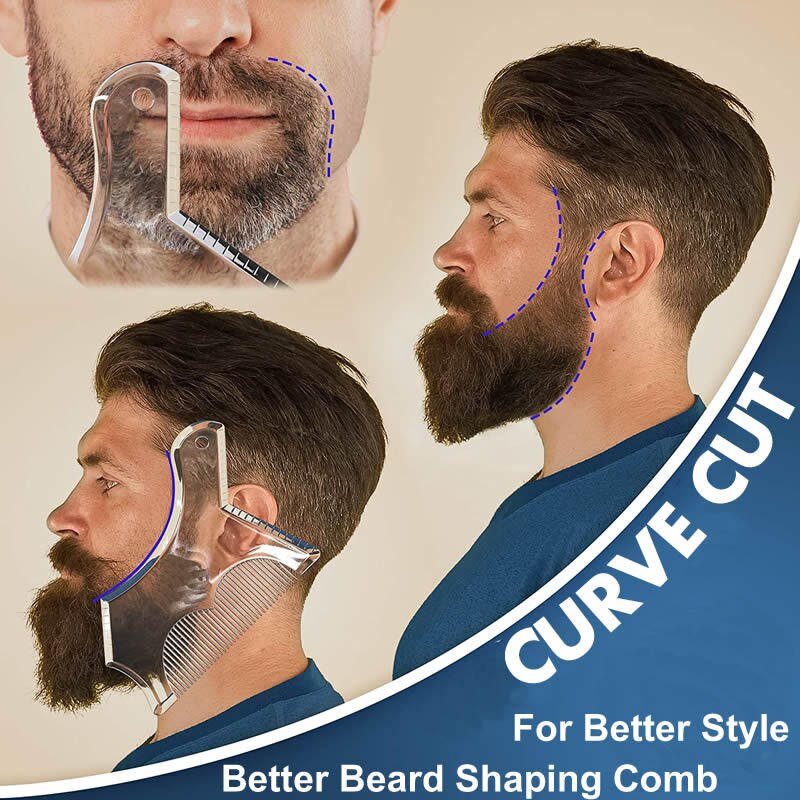 5 In 1 Men Beard Shaping Styling Template Comb Rotatable Men's Beards Combs Beauty Tool for Hair Beard Trimming Moustache Comb