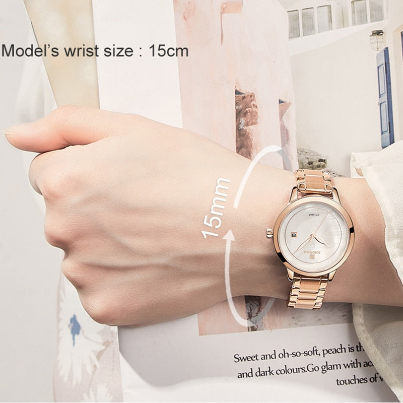 Luxury Brand NAVIFORCE Rose Gold Watches For Women Quartz Wrist watch Fashion Ladies Bracelet Waterproof Clock Relogio Feminino