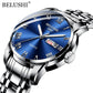 BELUSHI Men's Fashion Business Quartz Wrist Watches Stainless Steel Waterproof Analog Watch Men Calendar Clock 2022 New Watches