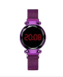 New Ladies Watch Women Touch Screen LED Watches Rose Gold Magnetic Mesh Belt Electronic Clock Digital Wristwatches Leisure watch