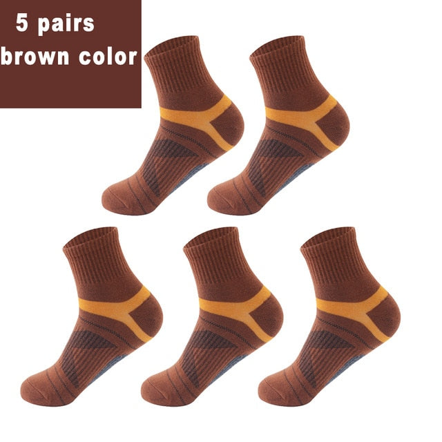 10PCS=5Pair High Quality Cotton New Autumn Men&#39;s Socks Running Winter Casual Breathable Active Socks Stripe Sport Socks EUR38-48