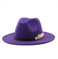 Special Felt Hat Men Fedora Hats with Belt Women Vintage Trilby Caps Wool Fedora Warm Jazz Hat Chapeau Femme feutre Panaman hat