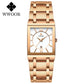 Simple Women Watches Fashion Square Quartz Watch Womens WWOOR Top Brand Luxury Gold Ladies Dress Business Waterproof Wrist Watch