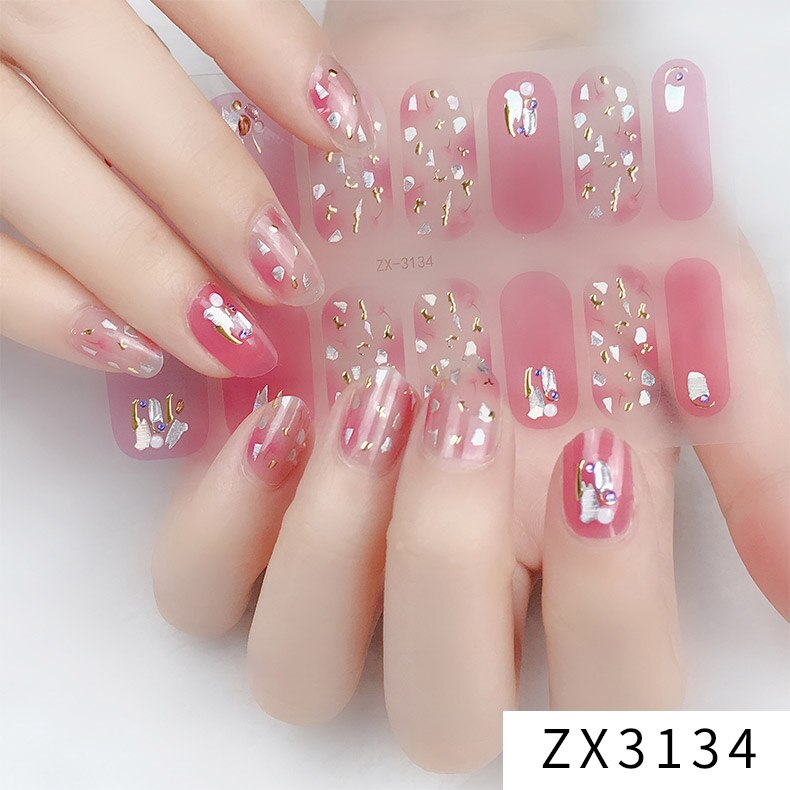 Recuerdame 1pc Flower Nail Sticker New Styles 3D Rhinestones Adhesive Sliders for Women Nails Art Decal Manicure Drop Ship