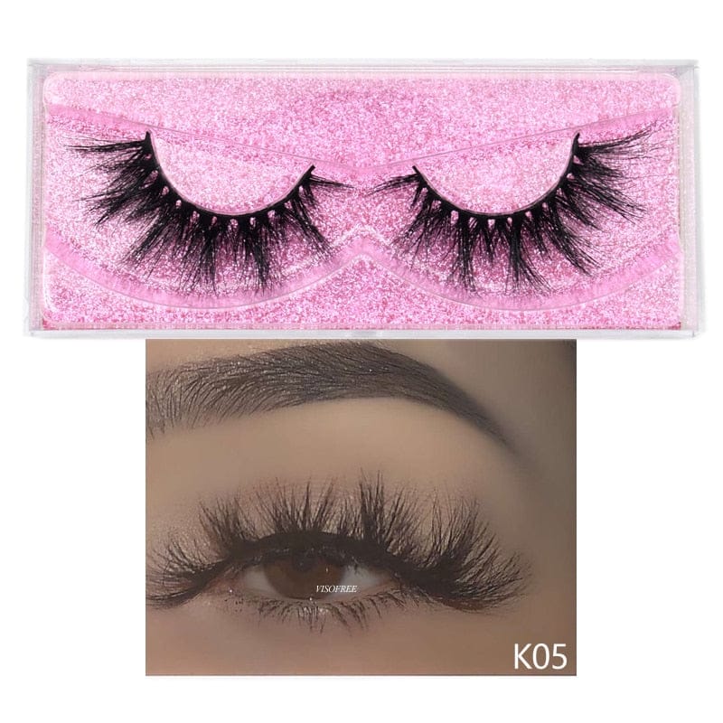 Visofree 5D Mink Eyelashes Long Lasting Mink Lashes Natural Dramatic Volume Eyelashes Extension Thick Long 3D False Eyelashes