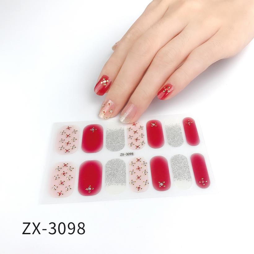 Recuerdame 1pc Flower Nail Sticker New Styles 3D Rhinestones Adhesive Sliders for Women Nails Art Decal Manicure Drop Ship