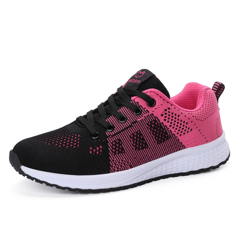 Women Casual Shoes Fashion Breathable Walking Mesh Lace Up Flat Shoes Sneakers Women 2022 Tenis Feminino White Vulcanized Shoes