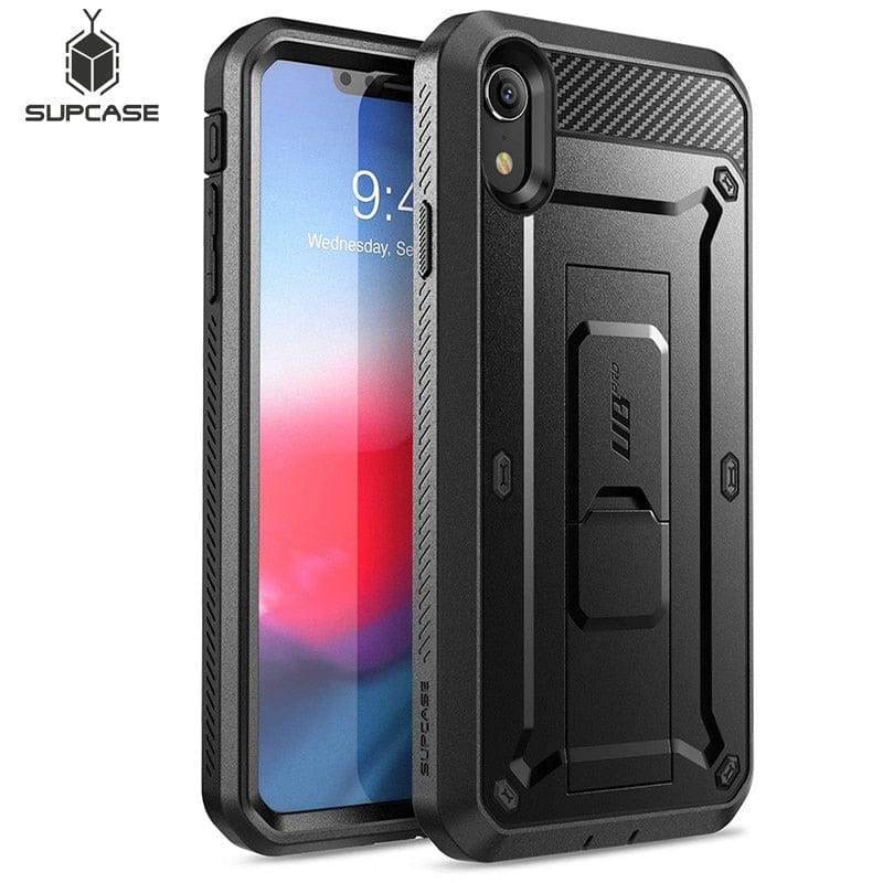 SUPCASE For iPhone XR Case 6.1 inch UB Pro Full-Body Rugged Holster Phone Case Cover with Built-in Screen Protector &amp; Kickstand