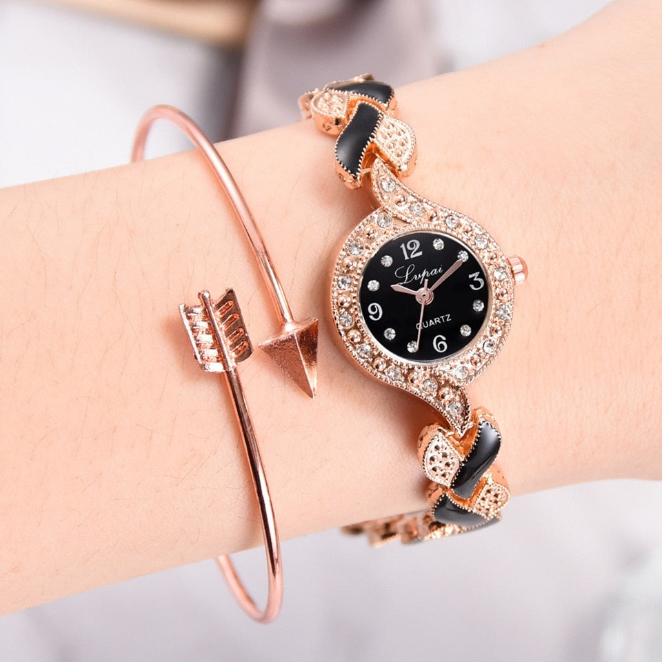 New Brand Lvpai Bracelet Watches Women Luxury Crystal Dress Wristwatches Clock Women&#39;s Fashion Casual Quartz Watch reloj mujer