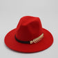 Special Felt Hat Men Fedora Hats with Belt Women Vintage Trilby Caps Wool Fedora Warm Jazz Hat Chapeau Femme feutre Panaman hat