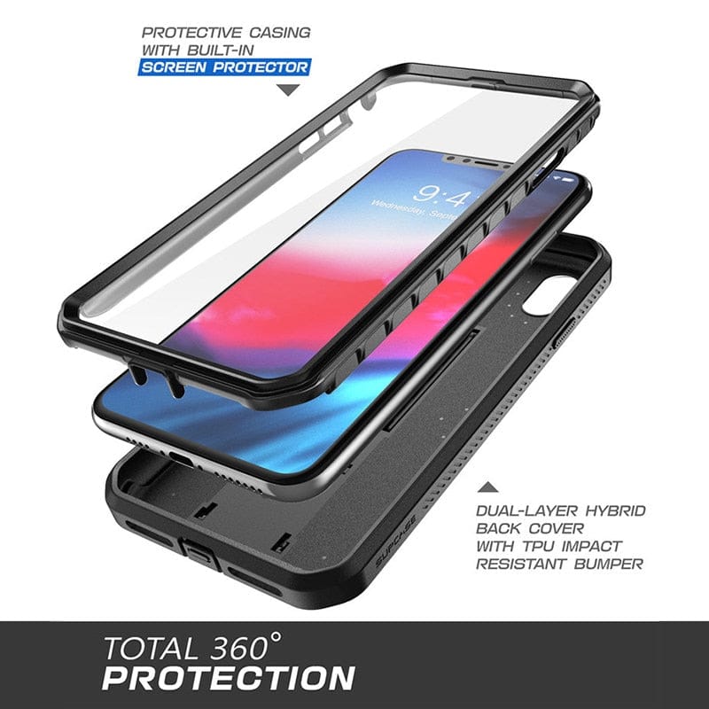 SUPCASE For iPhone XR Case 6.1 inch UB Pro Full-Body Rugged Holster Phone Case Cover with Built-in Screen Protector &amp; Kickstand