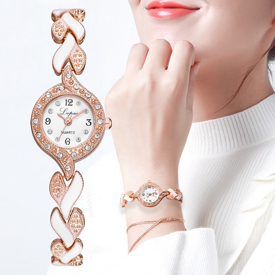 New Brand Lvpai Bracelet Watches Women Luxury Crystal Dress Wristwatches Clock Women&#39;s Fashion Casual Quartz Watch reloj mujer