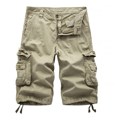 Cargo Shorts Men 2022 Summer Army Military Tactical Homme Shorts Casual Solid Multi-Pocket Male Cargo Shorts Plus Size