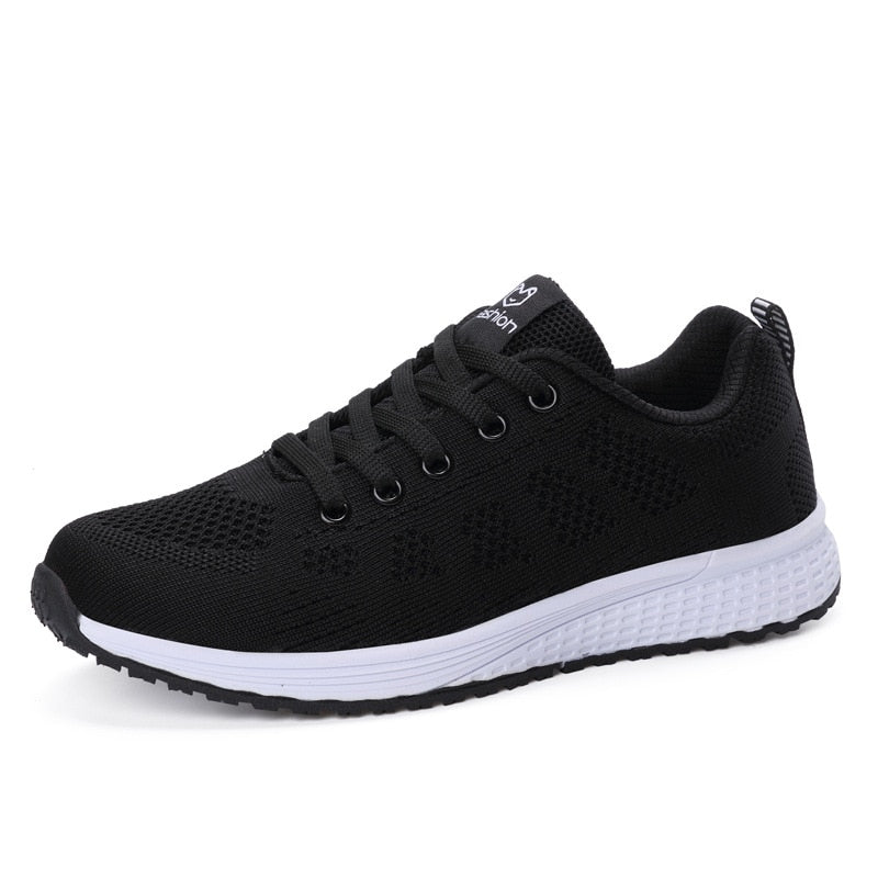 Women Casual Shoes Fashion Breathable Walking Mesh Lace Up Flat Shoes Sneakers Women 2022 Tenis Feminino White Vulcanized Shoes