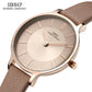 IBSO Brand 8 MM Ultra-Thin Quartz Watch Women Genuine Leather Women Watches Luxury Ladies Watch Montre Femme