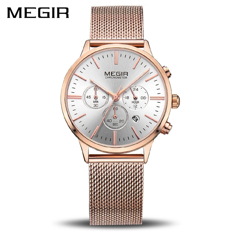 MEGIR Brand Luxury Women Watches Fashion Quartz Ladies Watch Sport Relogio Feminino Clock Wristwatch for Lovers Girl Friend 2011