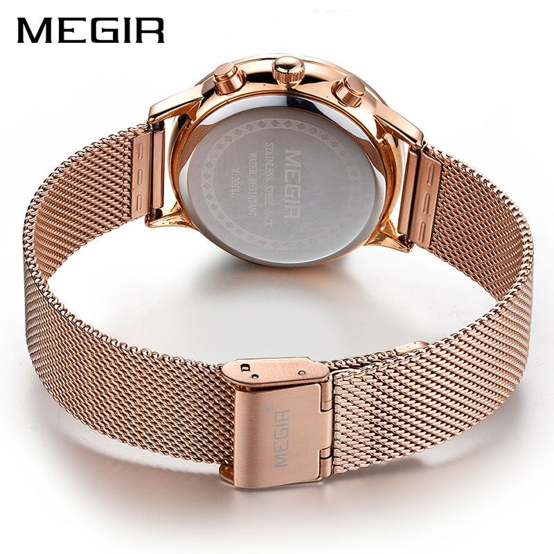 MEGIR Brand Luxury Women Watches Fashion Quartz Ladies Watch Sport Relogio Feminino Clock Wristwatch for Lovers Girl Friend 2011