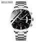 BELUSHI Fashion Men&#39;s Quartz Watch Chronograph Sport Men Watches Top Brand Luxury Full Steel Waterproof Clock Male Wristwatch