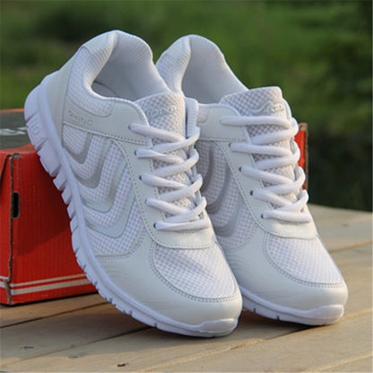 Fast delivery Women casual shoes fashion breathable mesh lace up flat shoes female sneakers women footwear 2022 tenis feminino