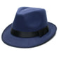 LUCKYLIANJI Retro Hard Felt Women Men Fold Wide Brim Billycock Sag Top Bowler Derby Jazz Fedora Panama Casual Hats (Size:57cm)