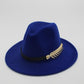 Special Felt Hat Men Fedora Hats with Belt Women Vintage Trilby Caps Wool Fedora Warm Jazz Hat Chapeau Femme feutre Panaman hat