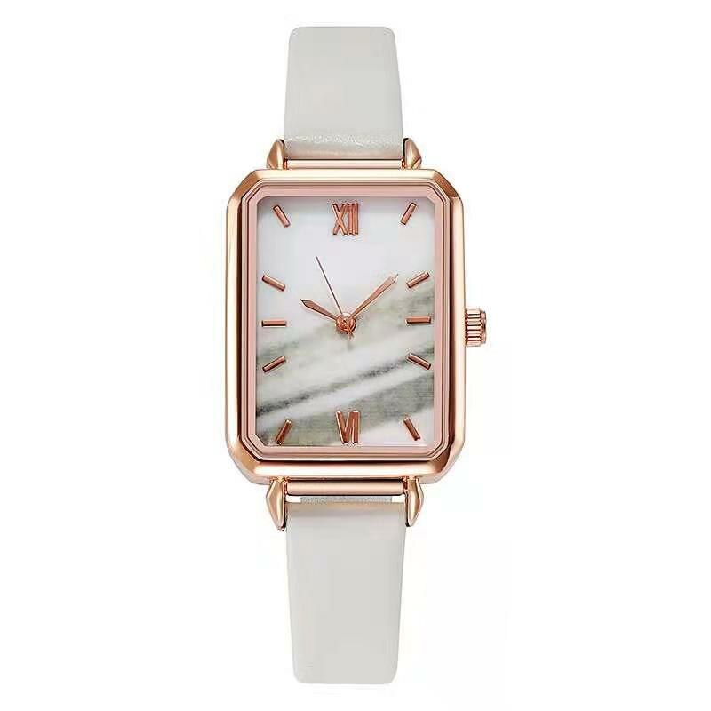 Fashionable casual vintage Roman Quartz Feminine Leather Watch Sky Fantasy Style minimalist bracelet watch Lucky five-leaf grass