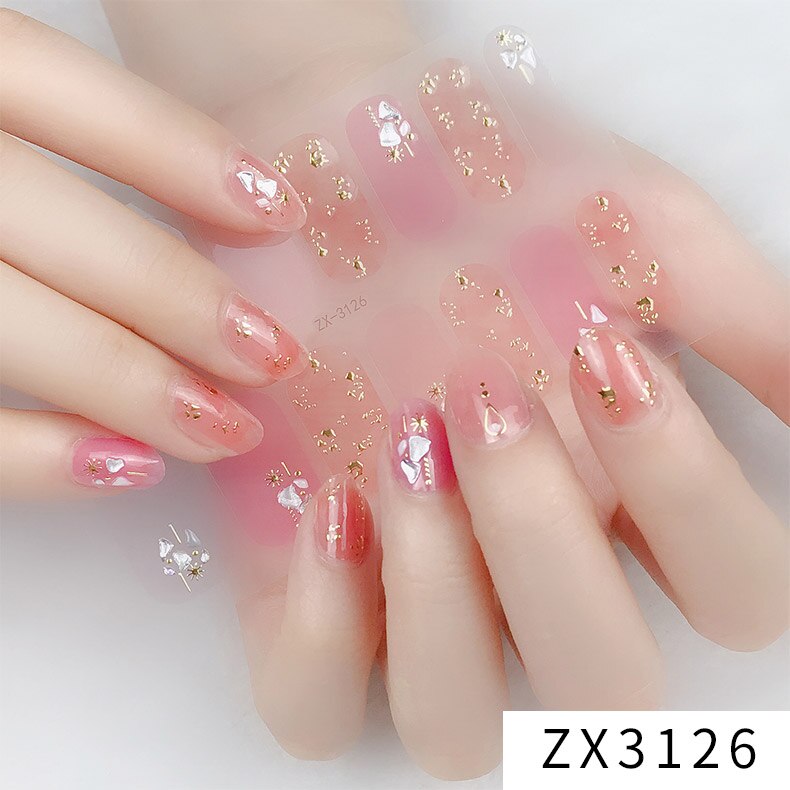 Recuerdame 1pc Flower Nail Sticker New Styles 3D Rhinestones Adhesive Sliders for Women Nails Art Decal Manicure Drop Ship