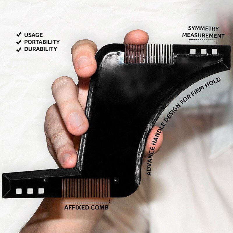 BellyLady Men Beard Shaping Styling Template Beard Hair Combs Men Shaving Tools Hair Beard Trim Template Barber Comb Style Brush