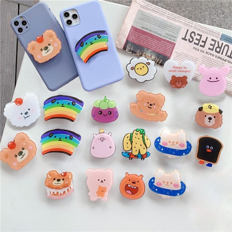 Hot Sale New Funny Cartoon Cute Foldable Mobile Phone Bracket Finger Ring Bracket Handle Grip tok Bracket Accessories For iPhone