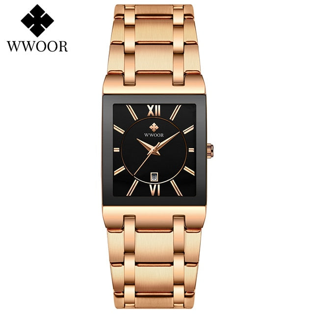 Simple Women Watches Fashion Square Quartz Watch Womens WWOOR Top Brand Luxury Gold Ladies Dress Business Waterproof Wrist Watch