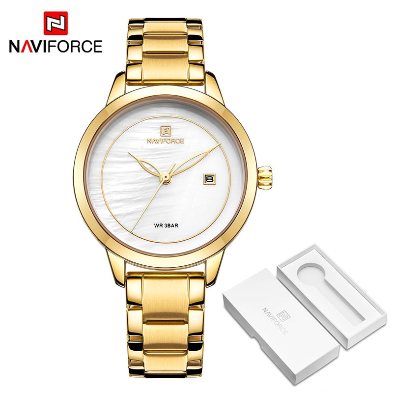 Luxury Brand NAVIFORCE Rose Gold Watches For Women Quartz Wrist watch Fashion Ladies Bracelet Waterproof Clock Relogio Feminino