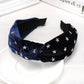 Fashion Cloth Headbands Korean Style Simple Solid Color Woman Drilling Stars Knotted Wide Side Velvet Hairbands Hair Accessories