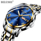 BELUSHI Men's Fashion Business Quartz Wrist Watches Stainless Steel Waterproof Analog Watch Men Calendar Clock 2022 New Watches