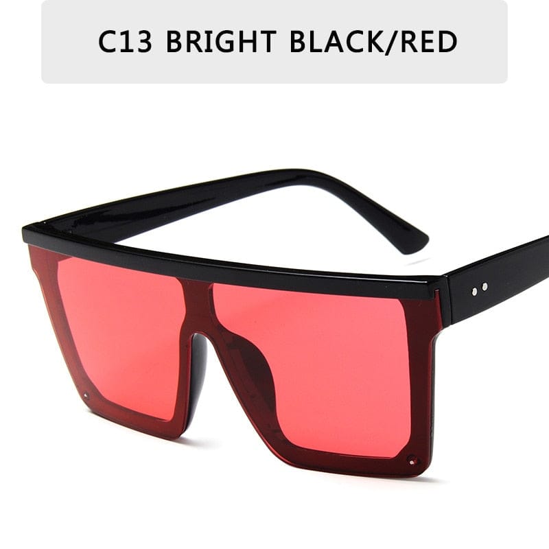 2022 Vintage Male Flat Top Sunglasses Men Brand Black Square Shades UV400 Gradient Sun Glasses For Women Cool One Piece Designer