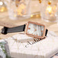 Fashionable casual vintage Roman Quartz Feminine Leather Watch Sky Fantasy Style minimalist bracelet watch Lucky five-leaf grass