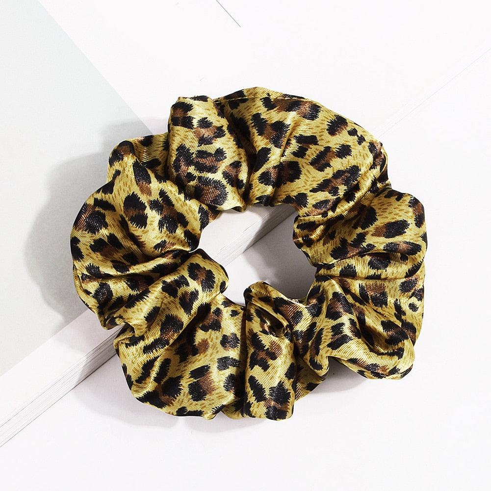 Women Scrunchies Snake/Leopard Elastic Hair Bands Ladies Stretch Ponytail Holder Print Hair Rope Headwear for Hair Accessories