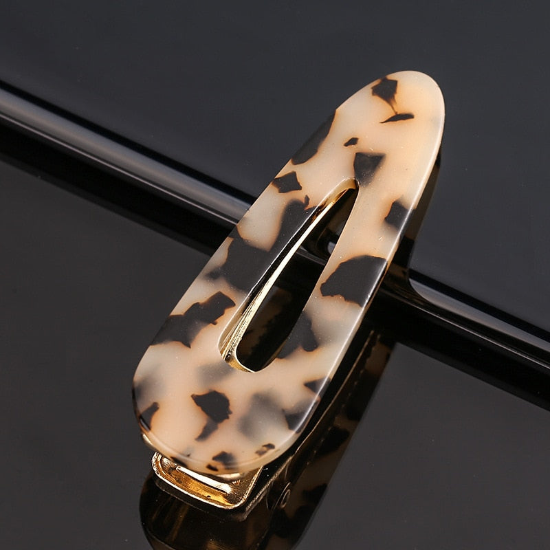 1/2/3 PCS Women Fashion Leopard Acetate Geometric Hair Clips Vintage Hairpins Barrettes Hair Accessories All Match Hair Clips