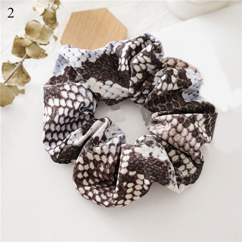 Women Scrunchies Snake/Leopard Elastic Hair Bands Ladies Stretch Ponytail Holder Print Hair Rope Headwear for Hair Accessories