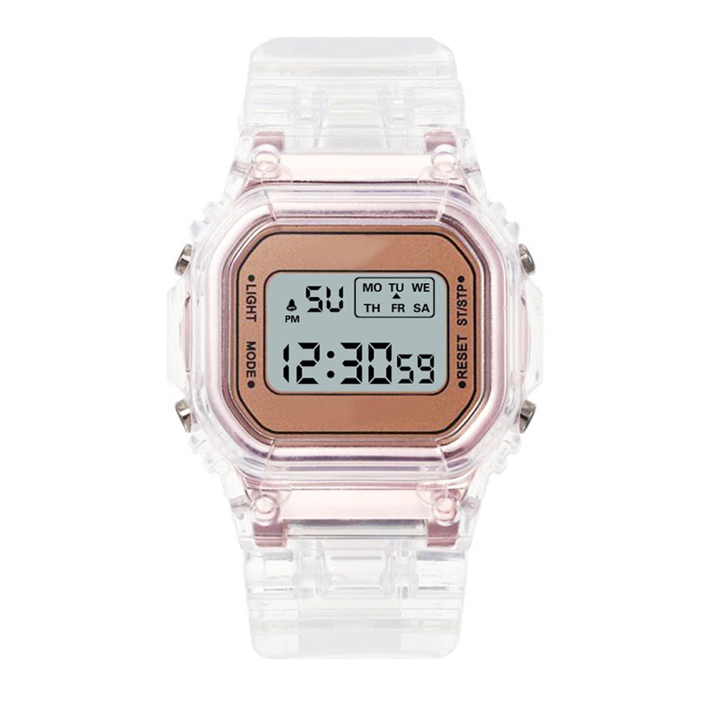 New Fashion Transparent Digital Watch Square Women Watches Sports Electronic Wrist Watch Reloj Mujer Clock Dropshipping