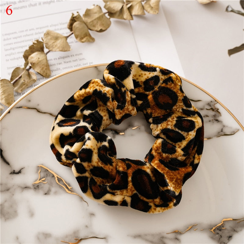 Women Scrunchies Snake/Leopard Elastic Hair Bands Ladies Stretch Ponytail Holder Print Hair Rope Headwear for Hair Accessories