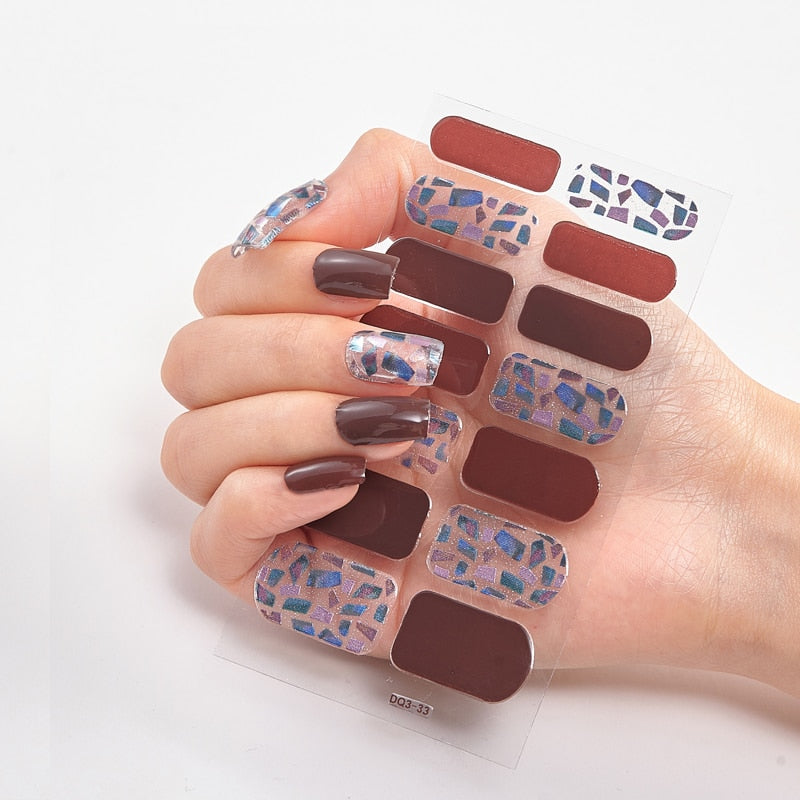 Patterned Nail Stickers Wholesale Supplise Nail Strips for Women Girls Full Beauty High Quality Stickers for Nails