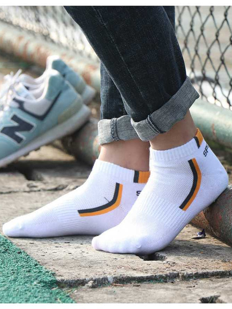 10 Pair High Quality Men Ankle Socks Breathable Cotton Sports Socks Mesh Casual Athletic Summer Thin Cut Short Sokken Size 38-48