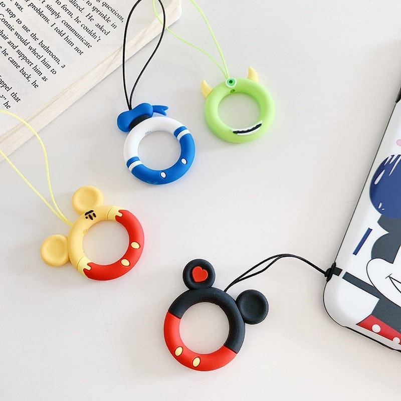 Cute Phone Lanyard for Keys Phones Strap for iPhone airpods case Keycord Finger Rings Cartoon Mobile Phone Accessories