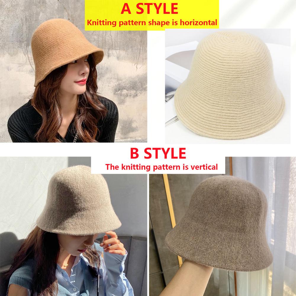 2020 panama warm winter Women&#39;s Bucket hat for teens Felt wool hat for girl sautumn and winter fashion Fur Black hip hop hat cap