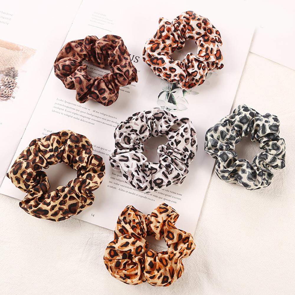 Women Scrunchies Snake/Leopard Elastic Hair Bands Ladies Stretch Ponytail Holder Print Hair Rope Headwear for Hair Accessories