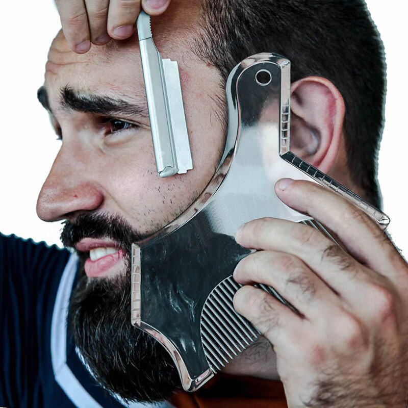 5 In 1 Men Beard Shaping Styling Template Comb Rotatable Men's Beards Combs Beauty Tool for Hair Beard Trimming Moustache Comb